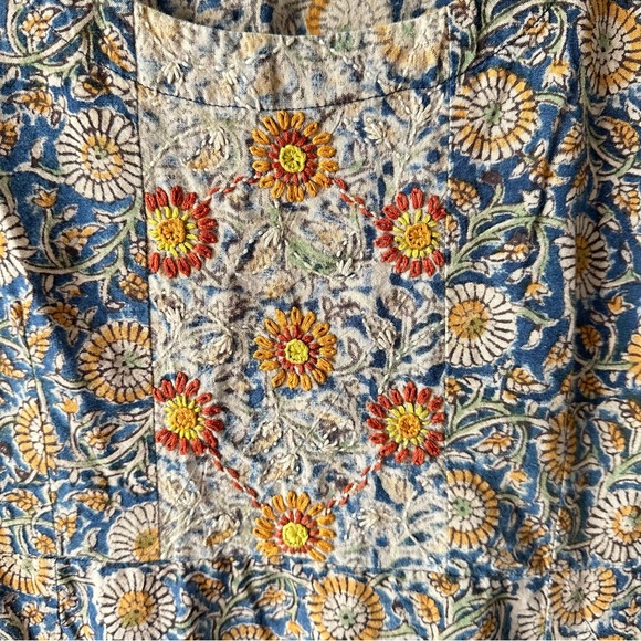 Handwork of India Dignity Not Charity Dress SZ L Blockprint Maxi Boho Tank - Picture 4 of 12